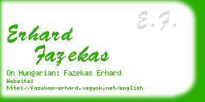 erhard fazekas business card